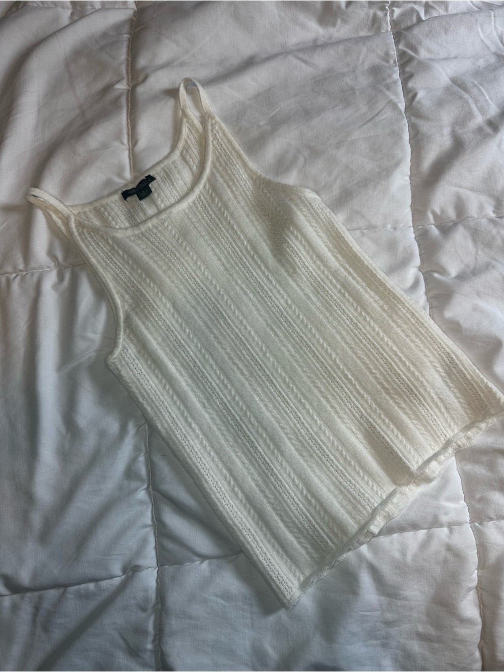 Wild Fable Ribbed Knit Tank Top in White Size Small Like New